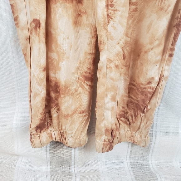 Japna Tie Dye Jumpsuit Neutral Tan Short Sleeves Size Small - Picture 4 of 11